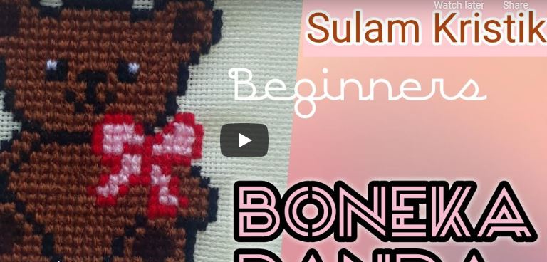 Cara Membuat Sulam Kristik || How to Cross Stitch || Boneka Panda